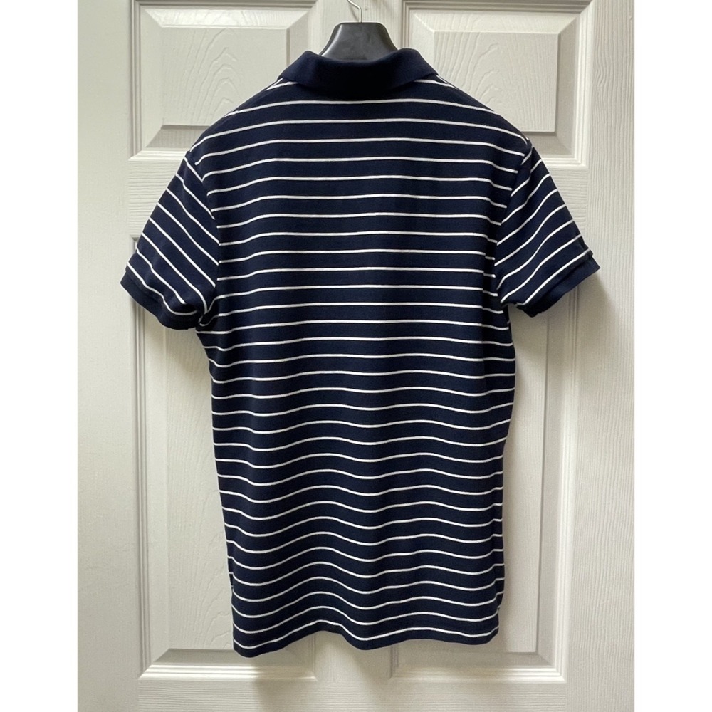 Polo Ralph‎ Lauren Mens Large Navy/White Stripe Pony Pique Rugby Golf Preppy - Picture 4 of 11